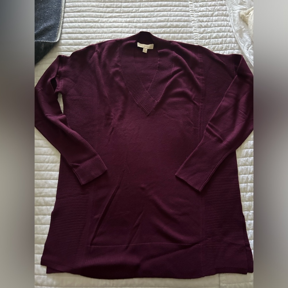 Tunic length plum sweater
